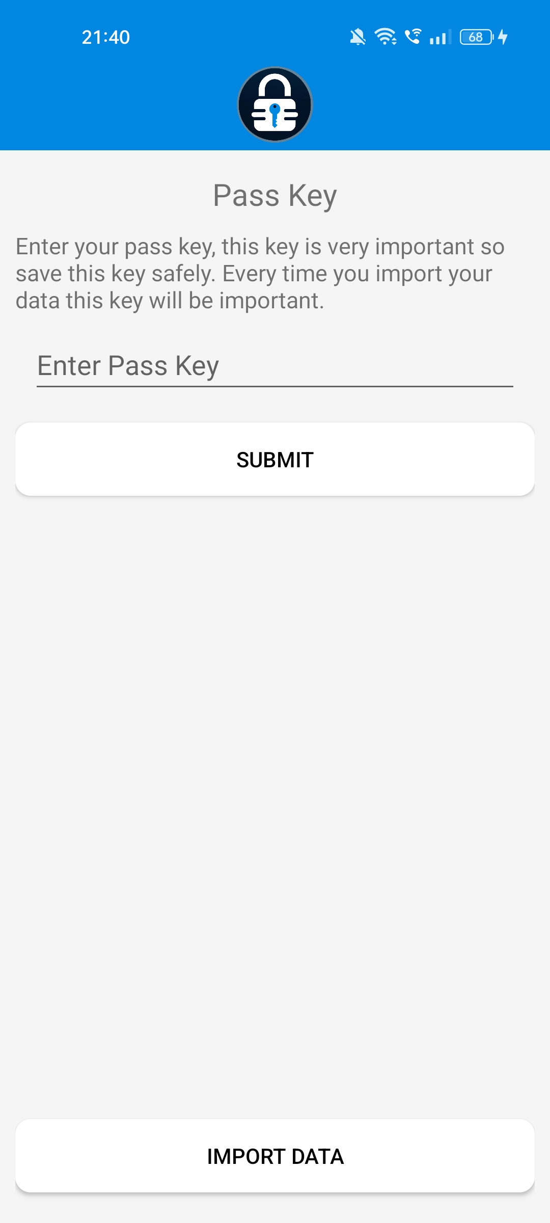 Keydentials screenshot