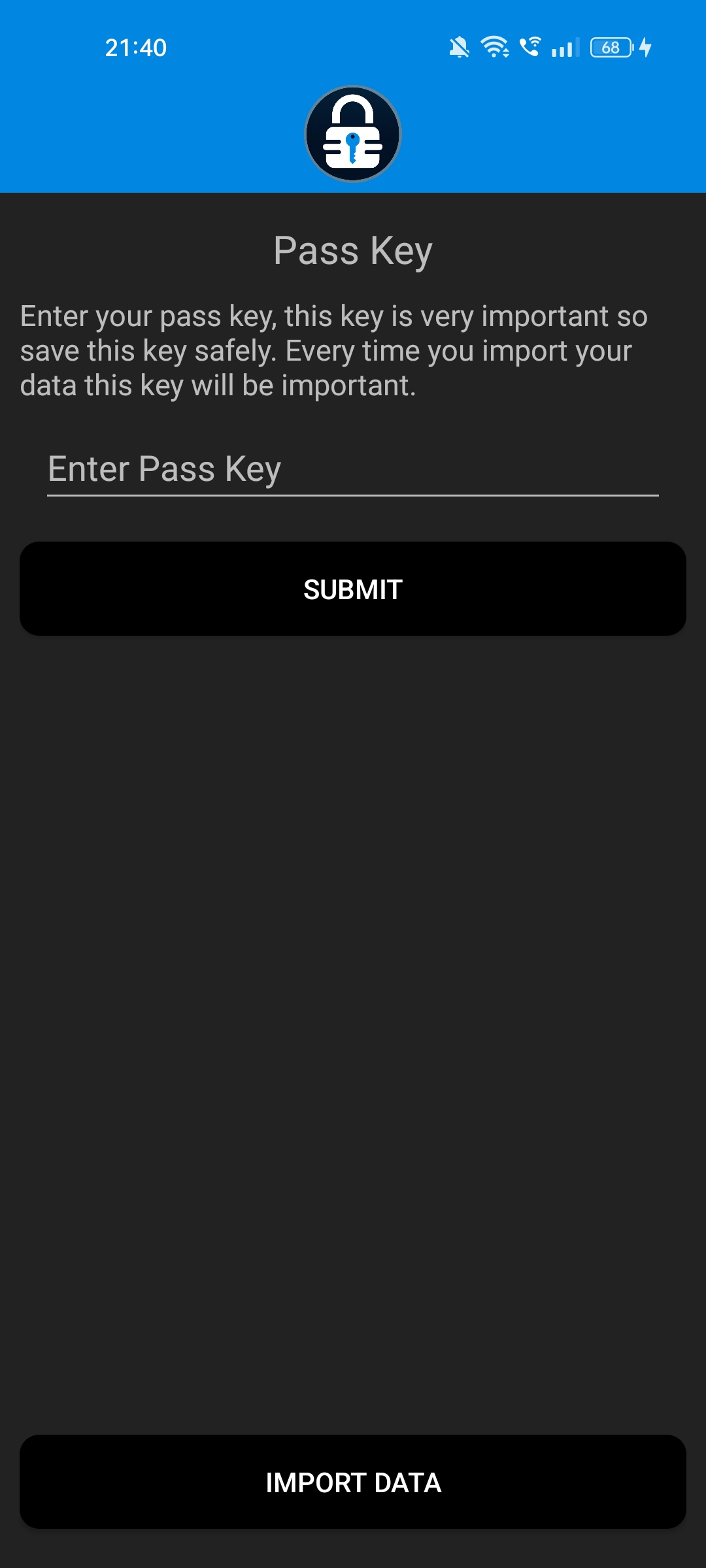 Keydentials screenshot