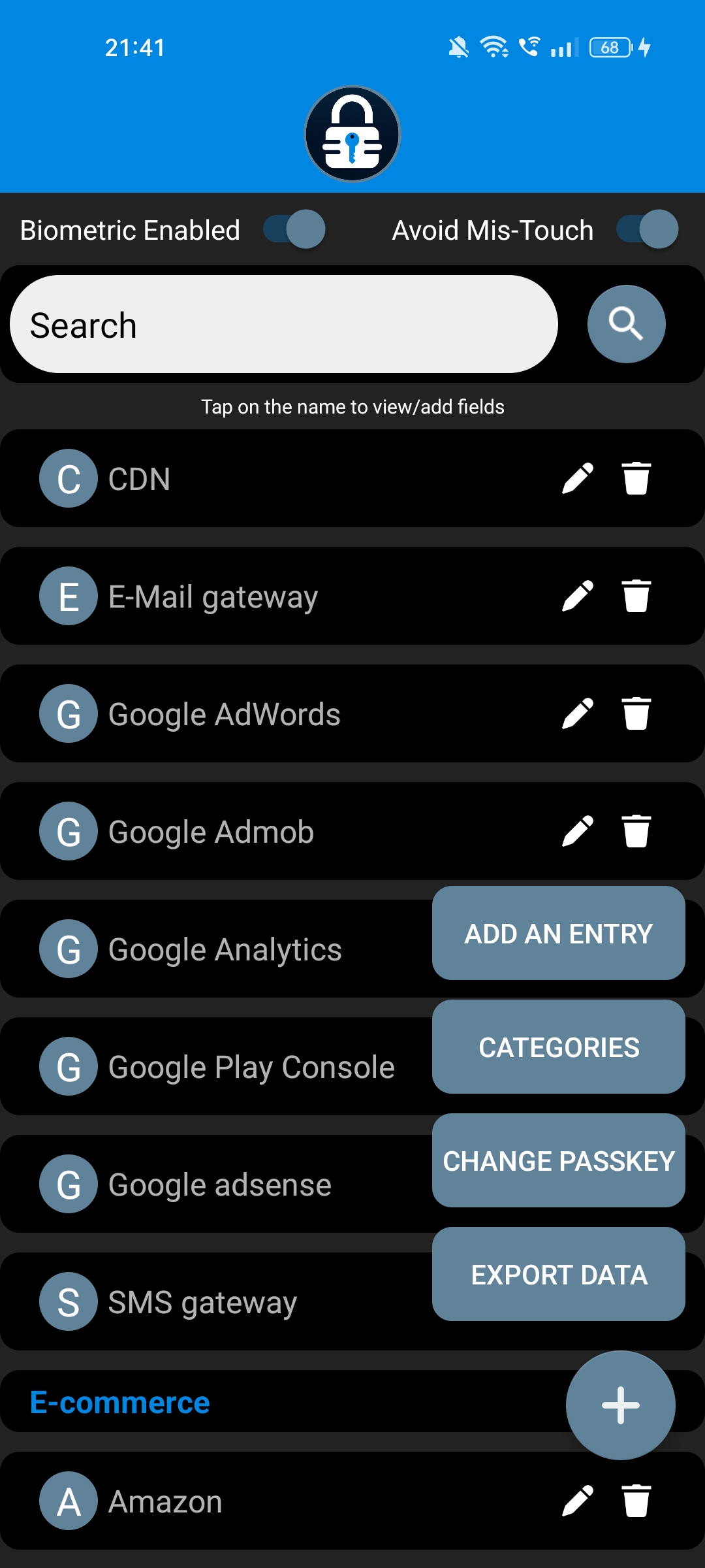 Keydentials screenshot