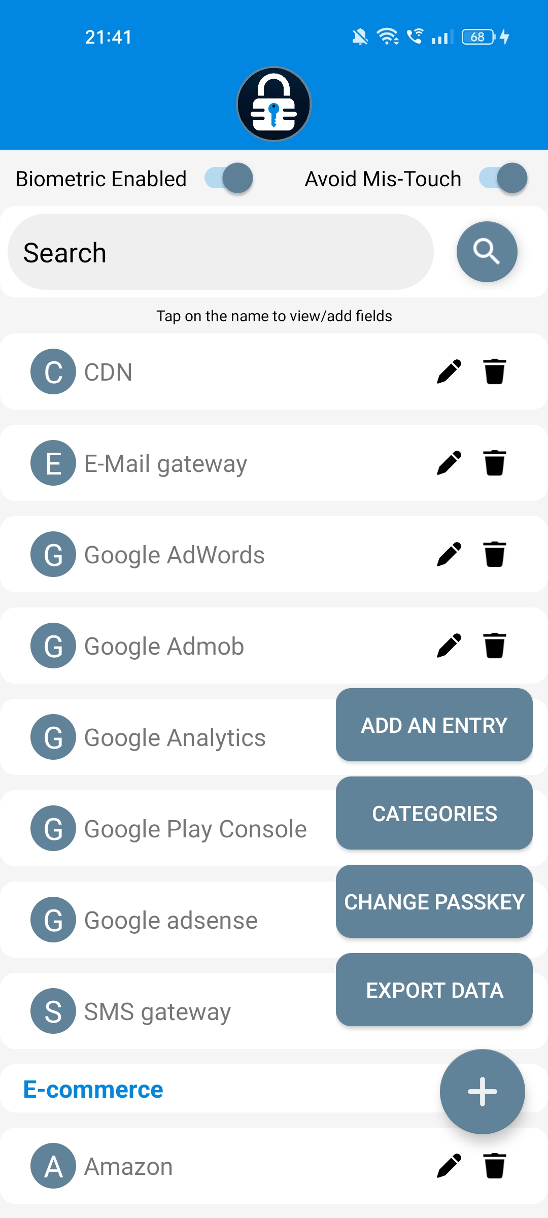 Keydentials screenshot